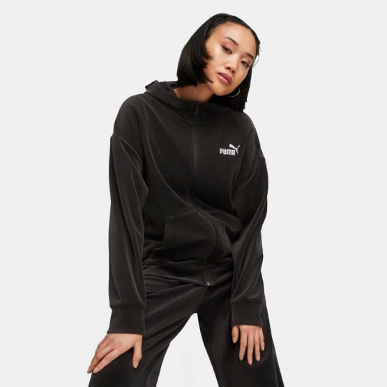 Puma Essentials Elevated Velour Full Zip Women's Track Top