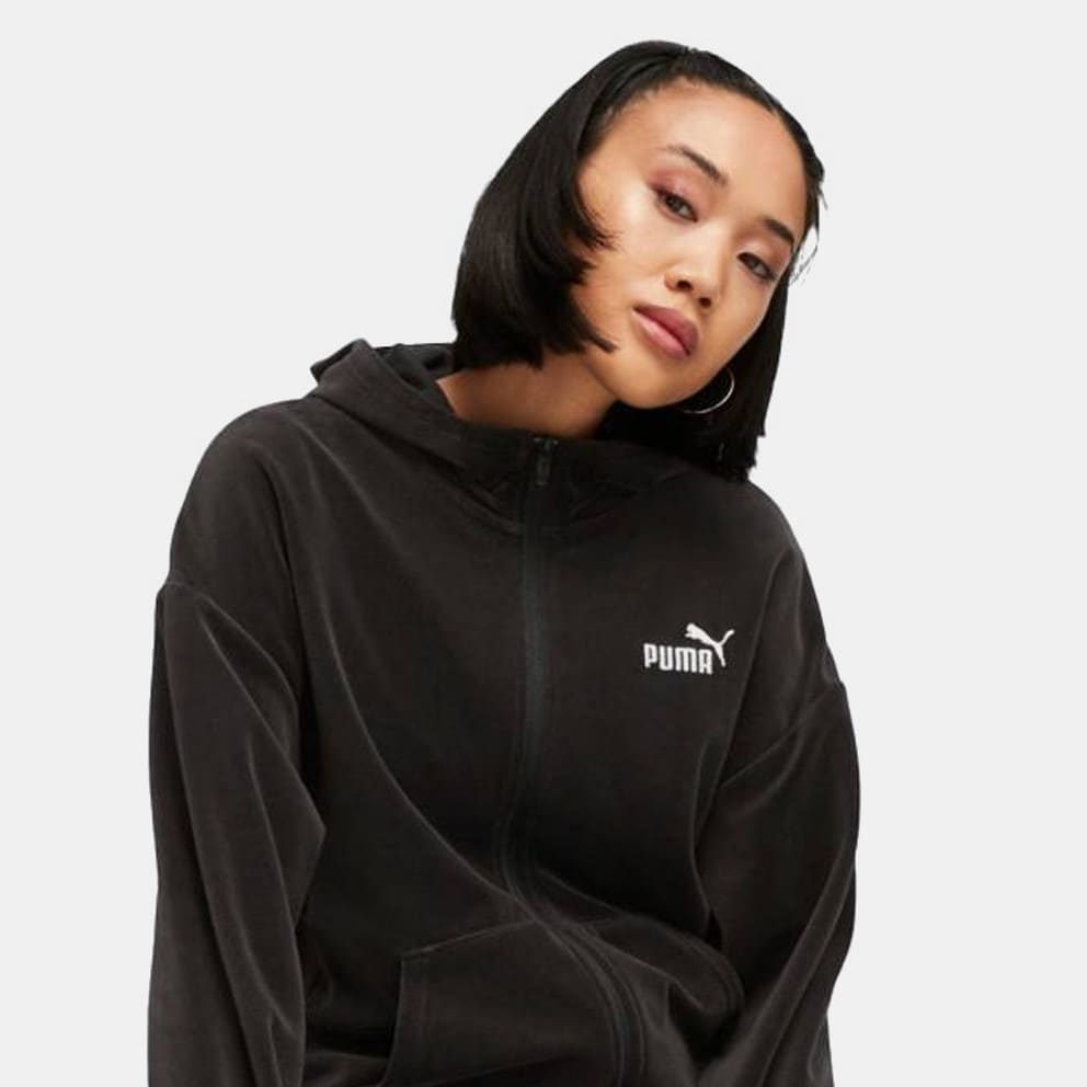 Puma Essentials Elevated Velour Full Zip Women's Track Top