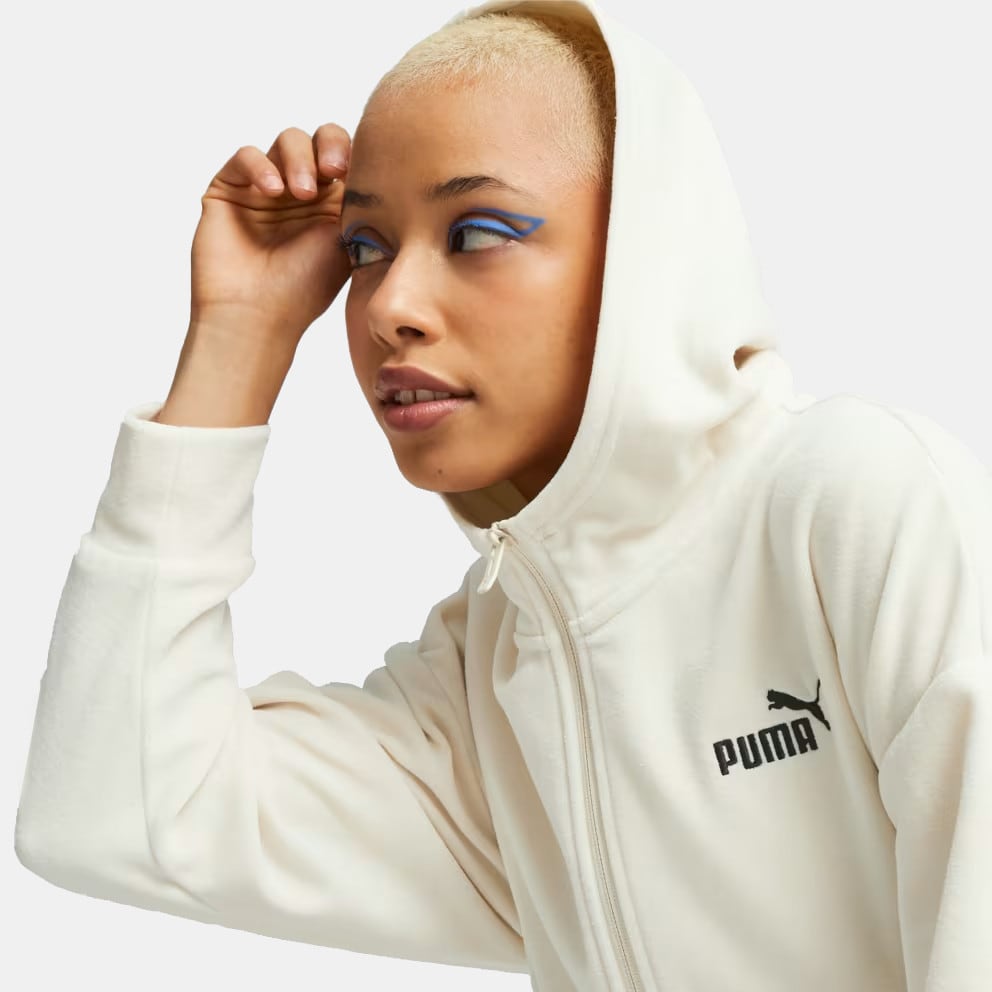 Puma Essentials Elevated Velour Full Zip Women's Track Top