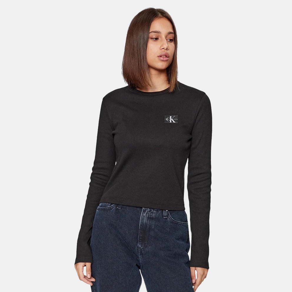 Tanga Calvin Klein Carousel preto 3 unidades - Calvin Klein Woven Label Rib  Long Sleeve Ck Black J20J222781 - BEH