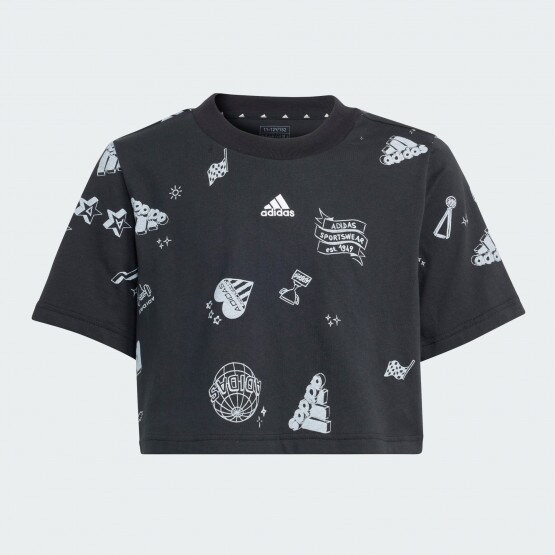 adidas sportswear brand love allover print crop tee kids