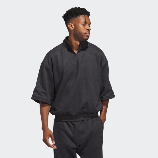 adidas Basketball Sueded Half-Zip Unisex Μπλούζα Φούτερ