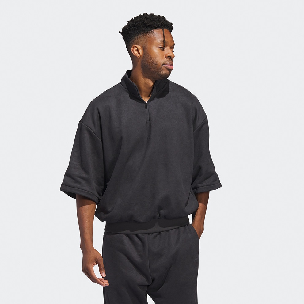  adidas Basketball Sueded Half-Zip Unisex Μπλούζα Φούτερ (9000154984_14625) 2025