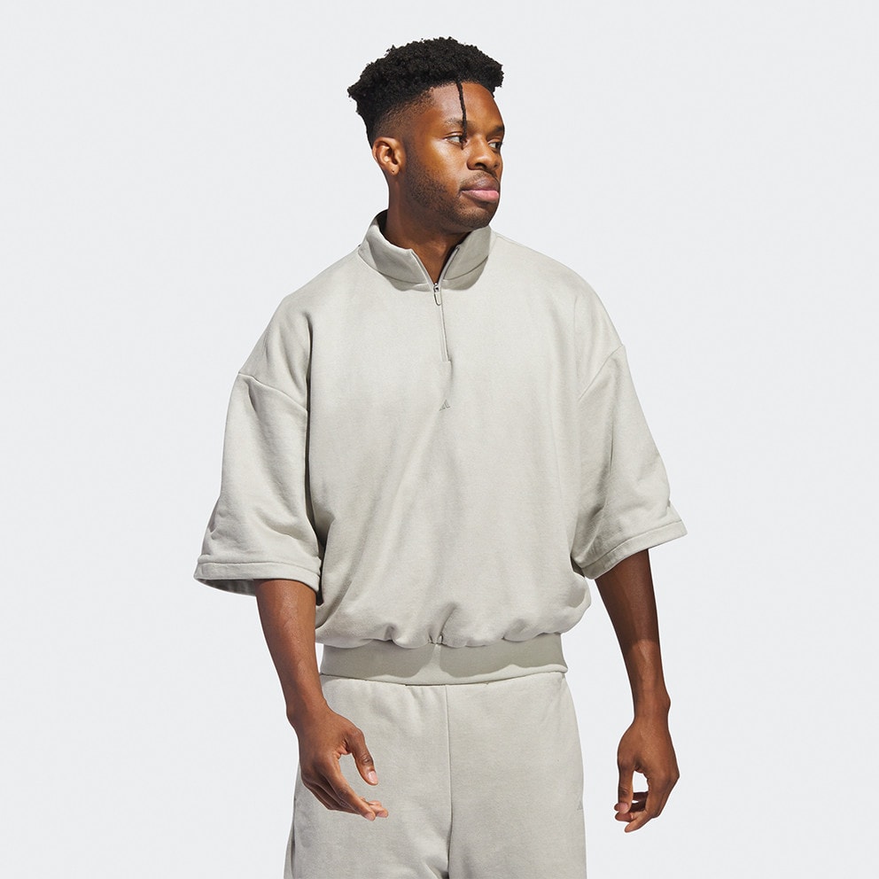  adidas Basketball Sueded Half-Zip Unisex Μπλούζα Φούτερ (9000154985_21341) 2025