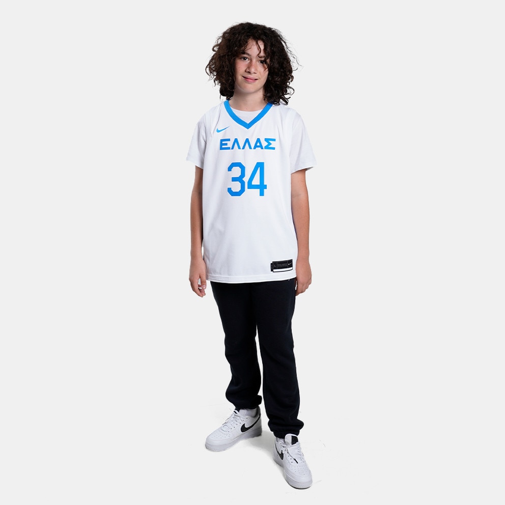 Nike Kids Jersey Giannis Antetokounmpo Greece Limited White Blue EZGB7BUHP GREGA
