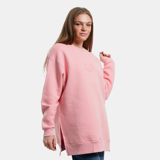 Target Loose  Crewneck Side Slits Fleece "Icon" Women's Sweatshirt