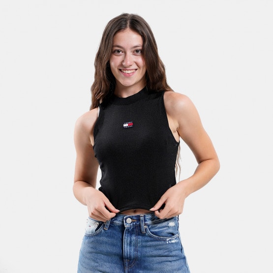 Tommy Jeans Badge High Neck Γυναικείο Αμάνικο T-Shirt