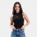 Tommy Jeans Badge High Neck Γυναικείο Αμάνικο T-Shirt