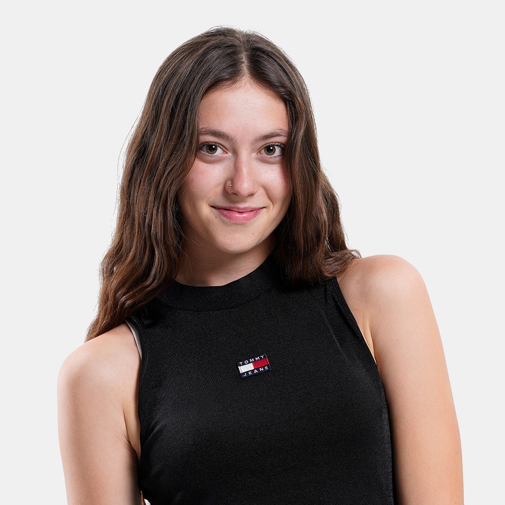 Tommy Jeans Badge High Neck Γυναικείο Αμάνικο T-Shirt