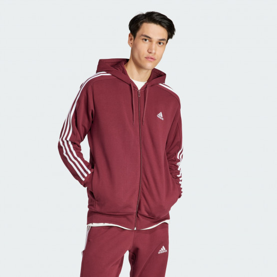adidas sportswear essentials french terry 3 stripes full zip hoodie