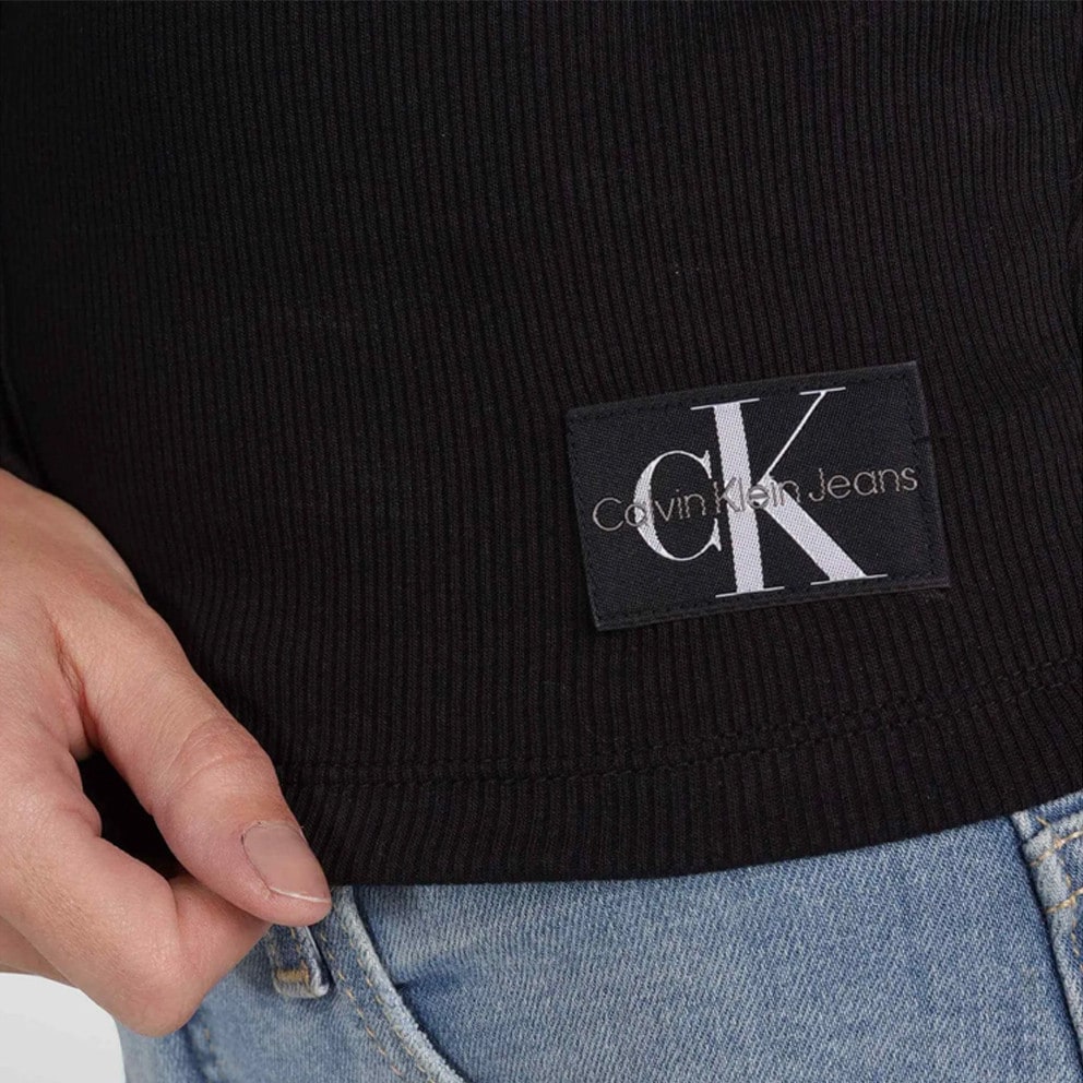 Calvin Klein Woven Label Rib Women\'s Track Top Black J20J222570 -  Ominaisuudet Calvin klein Lyhythihainen T-paita Monogram Logo - BEH