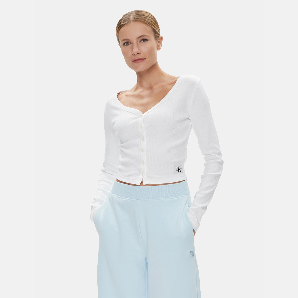  Calvin Klein Woven Label Rib Γυναικεία Ζακέτα (9000175272_1726) 2025