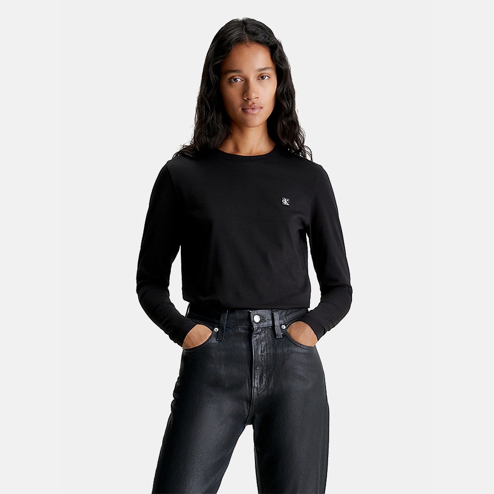 shirt Black J20J222884 - Calvin Handle Klein Embro Badge Women's Long  Sleeves T - Calvin Handle Klein Jeans Anorak - BEH