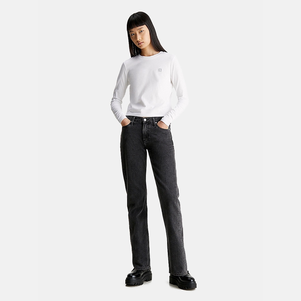 новые T J20J222884 Calvin Klein klein - Badge Women\'s - Embro YAF shirt Long Sleeves White Ботинки - calvin