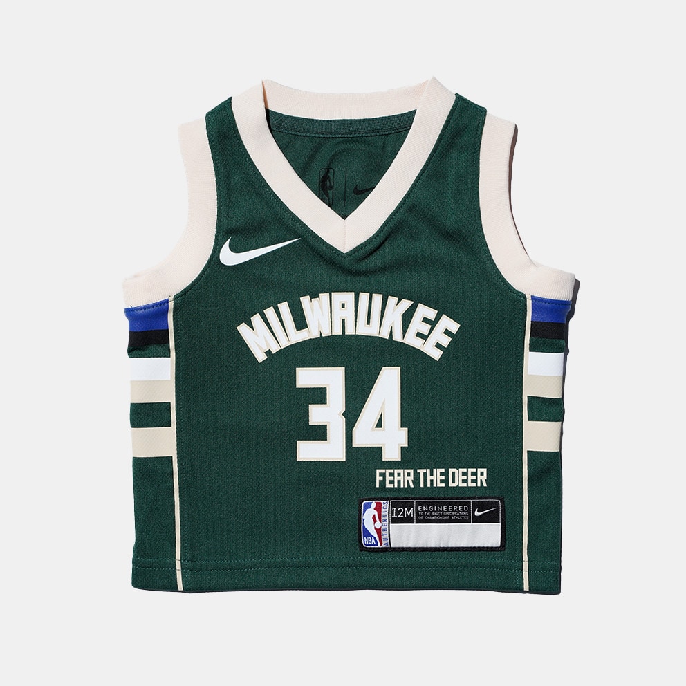 Nike ΝΒΑ Giannis Antetokounmpo Milwaukee Bucks Βρεφική Μπασκετική Φανέλα
