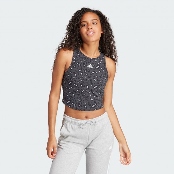 adidas sportswear Essentials Animal-Print Crop Tank Top