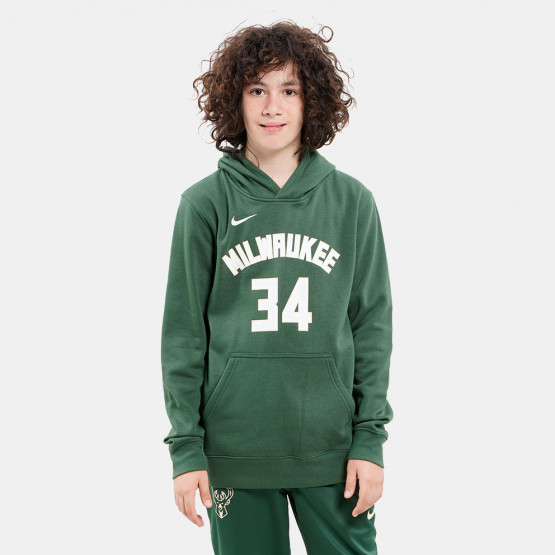 Nike ΝΒΑ Giannis Antetokounmpo Milwaukee Bucks Club Fleece Icon Παιδική Μπλούζα με Κουκούλα