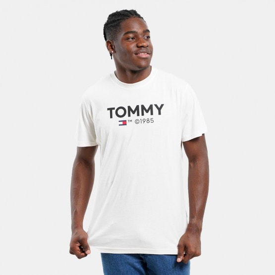 Tommy Jeans Tjm Slim Essential Tommy Tee Ancient White DM0DM18264 - YBH - Tommy  Hilfiger Kapuzenpullover in Dunkelgrau-Heide mit kultigem Kreislogo