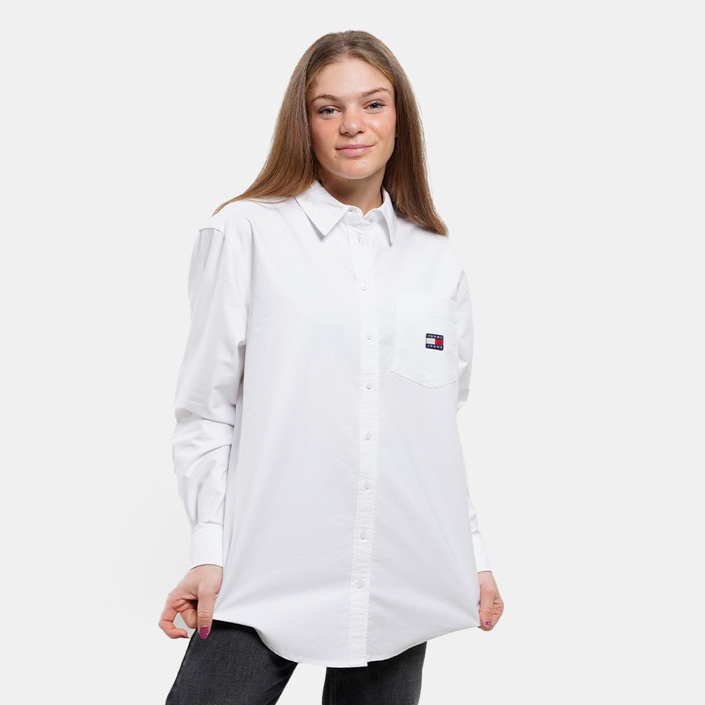 Tommy Jeans Badge Patch Pocket Boyfriend Oxford Relaxed Fit Γυναικείο Πουκάμισο