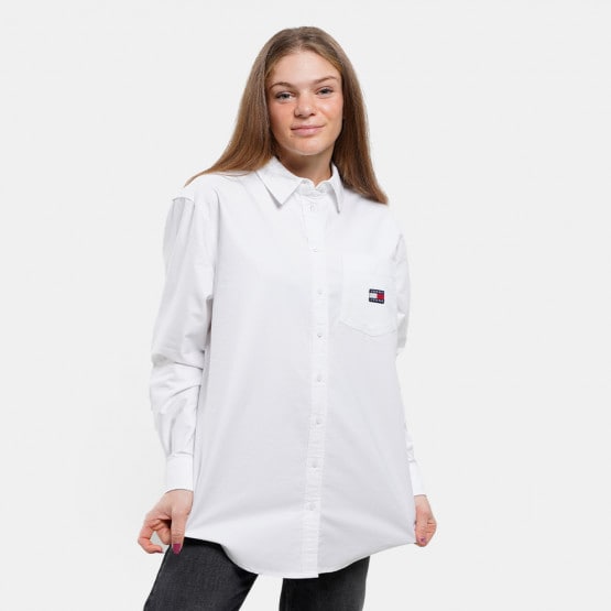 Tommy Jeans Tjw Badge Boyfriend Shirt White DW0DW17351-YBR