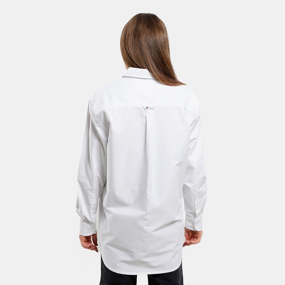 Tommy Jeans Badge Patch Pocket Boyfriend Oxford Relaxed Fit Γυναικείο Πουκάμισο