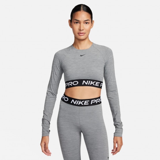 Nike Pro 365 Dri-FIT Γυναικεία Cropped Μπλούζα με Μακρύ Μανίκι