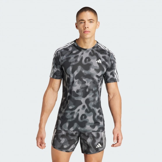 adidas Own the Run 3-Stripes Allover Print Men's T-shirt