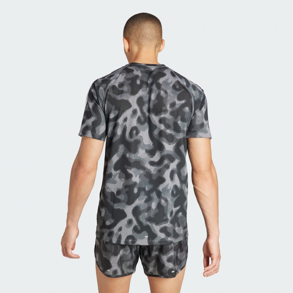 adidas Performance Own the Run 3-Stripes Allover Print Ανδρικό T-shirt