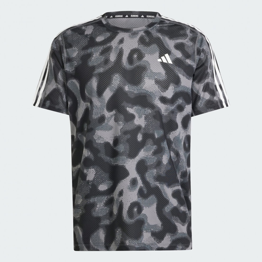 adidas Own the Run 3-Stripes Allover Print Ανδρικό T-shirt