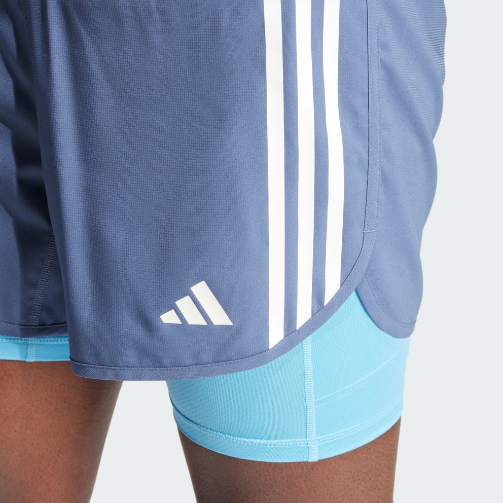 adidas Own The Run 3-Stripes 2-in-1 Shorts