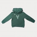 Nike NBA Milwaukee Bucks Club Logo Fleece Παιδική Μπλούζα με Κουκούλα