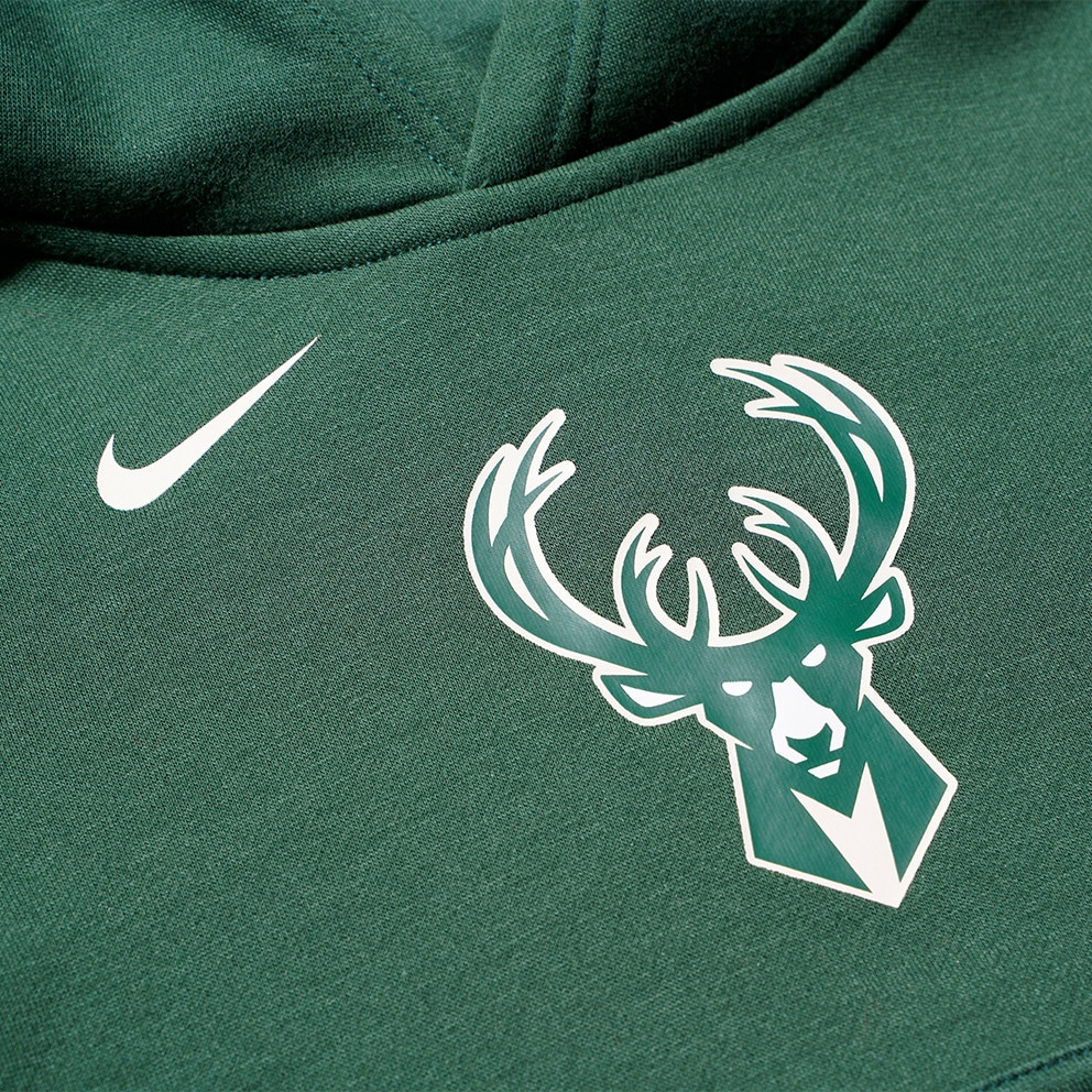 Nike NBA Milwaukee Bucks Club Logo Fleece Παιδική Μπλούζα με Κουκούλα