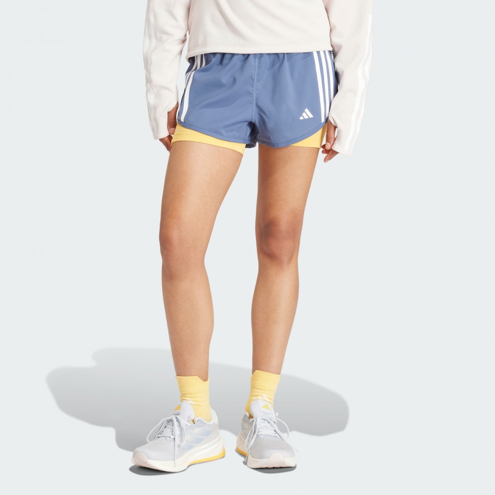 adidas s32054 own the run 3 stripes 2 in 1 shorts