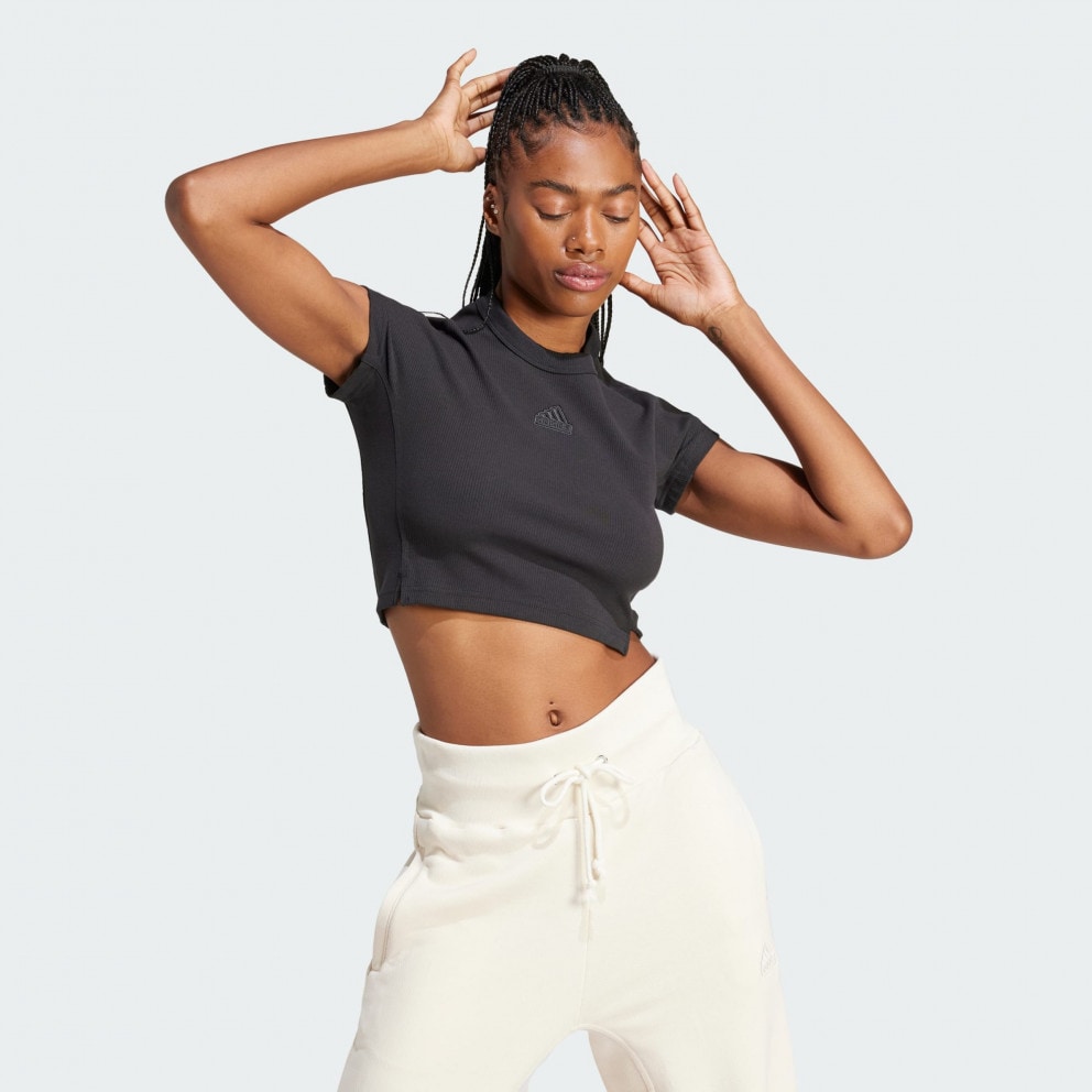 adidas Lounge Ribbed Crop Tee