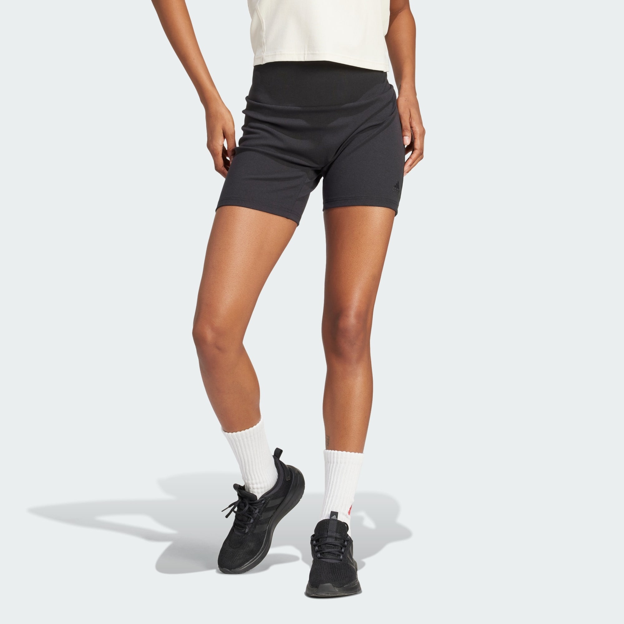  adidas Lounge Ribbed High-Waist Bike Shorts (9000182285_1469) 2025