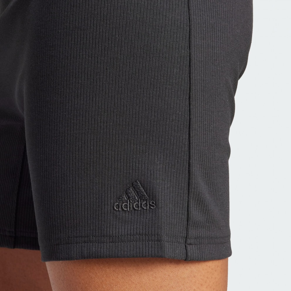 adidas Lounge Ribbed High-Waist Bike Shorts