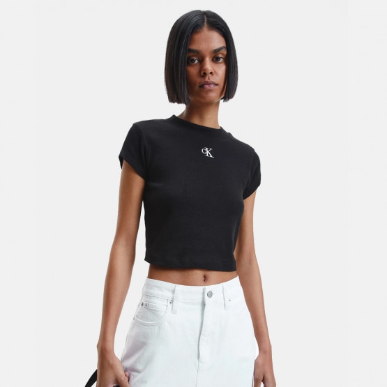 Calvin Klein Ck Rib Cropped Slim Tee