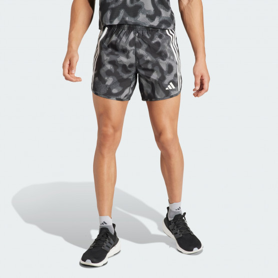 adidas Own The Run 3-Stripes Allover Print Shorts