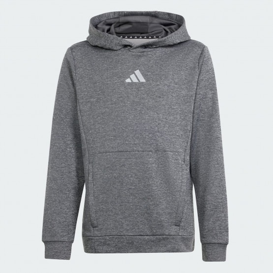 ADIDAS GIRLS' (KIDS) Grey Heather/Peach Crop Hoodie&Leggings Set