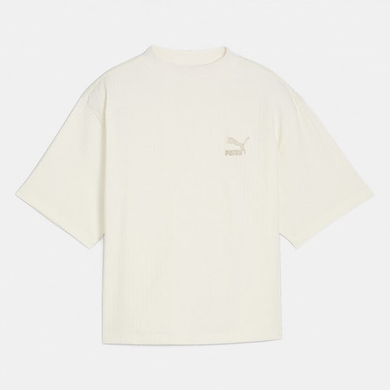 Puma Classics Ribbed Relaxed Mock Neck Γυναικείο T-shirt