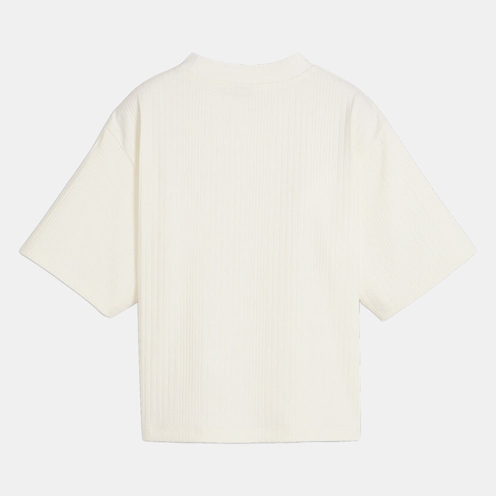 Puma Classics Ribbed Relaxed Mock Neck Γυναικείο T-shirt