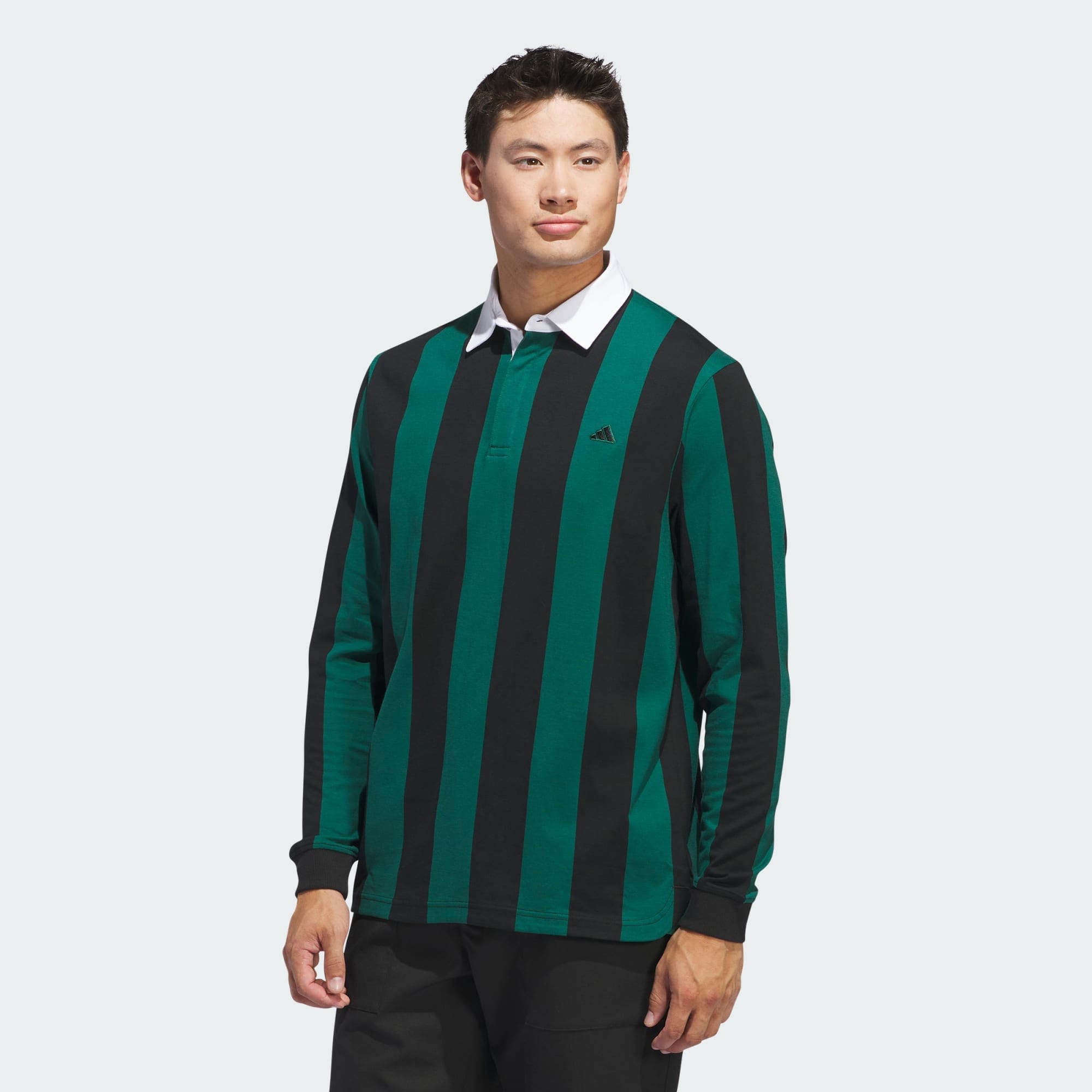 adidas Go To Long Sleeve Rugby Polo Shirt Collegiate Green IQ2972