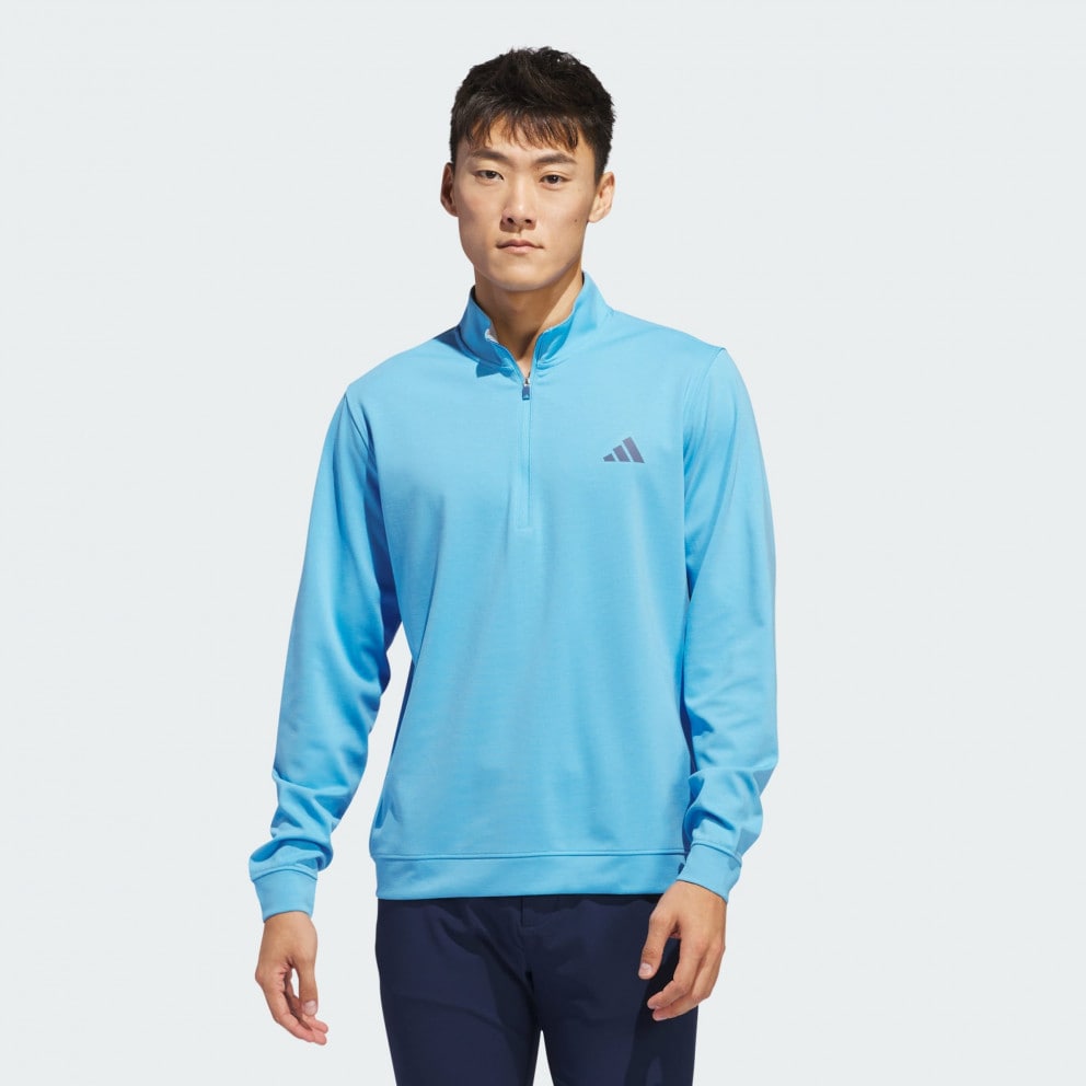 adidas Elevated 1 4 Zip Pullover Men s Sweatshirt Blue IU4491