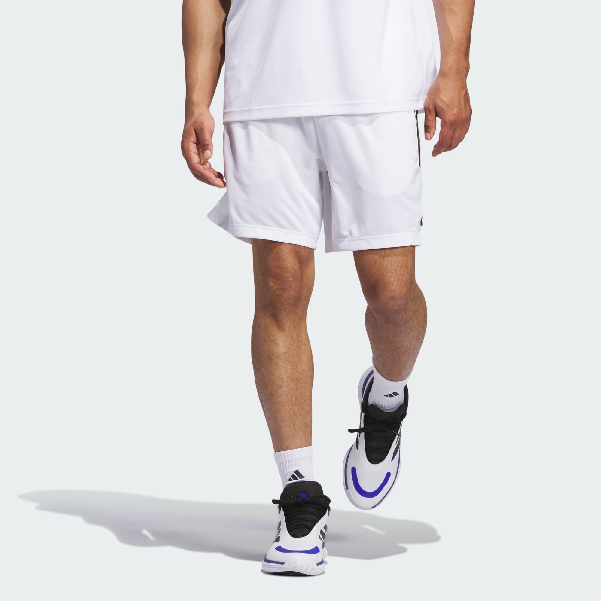 adidas Legends 3 Stripes Men s Basketball Shorts White JE1329