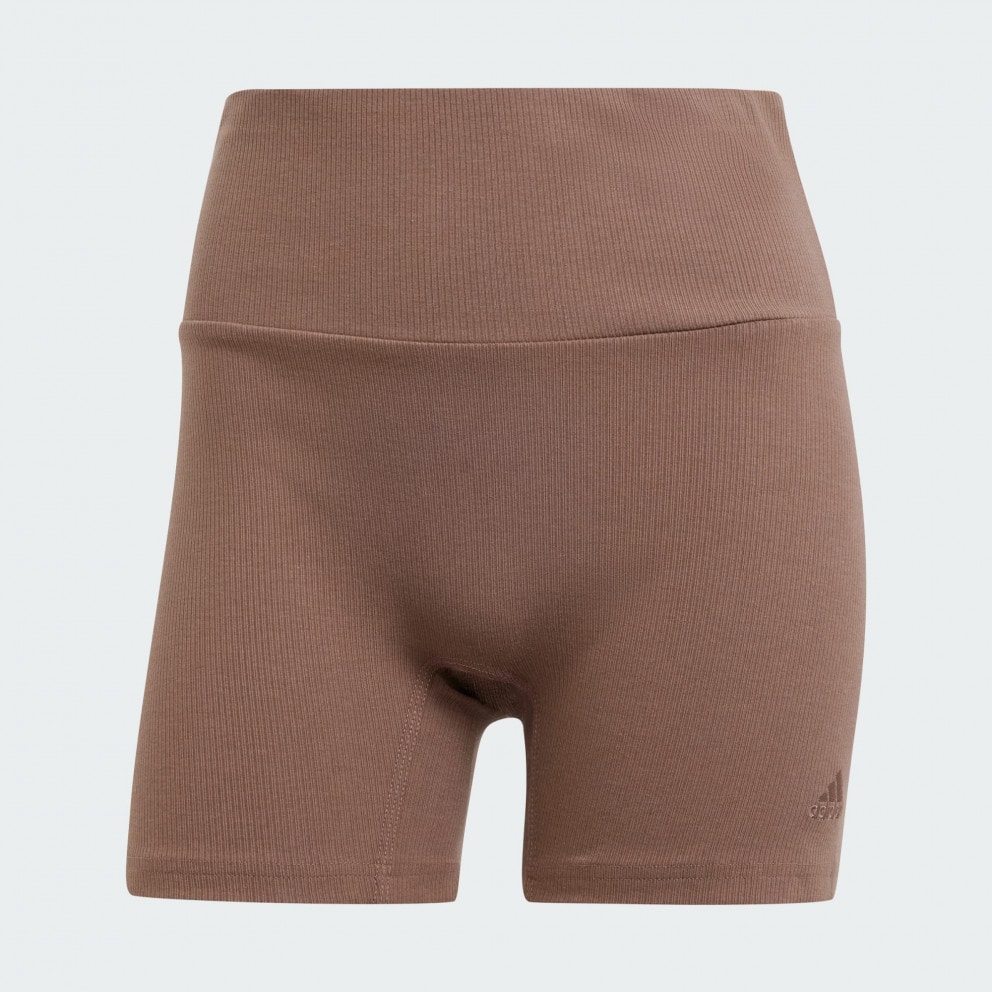 adidas Lounge Ribbed High-Waist Bike Shorts