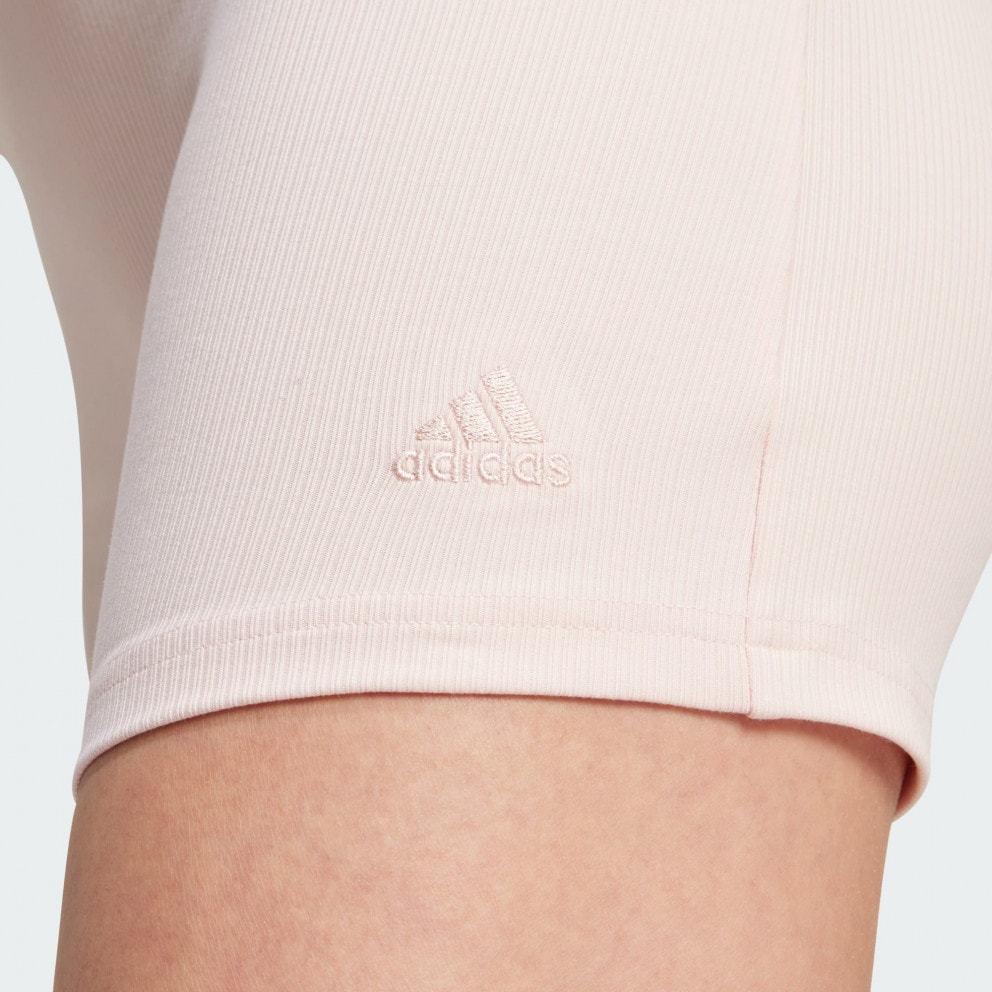 adidas Lounge Ribbed High-Waist Bike Shorts