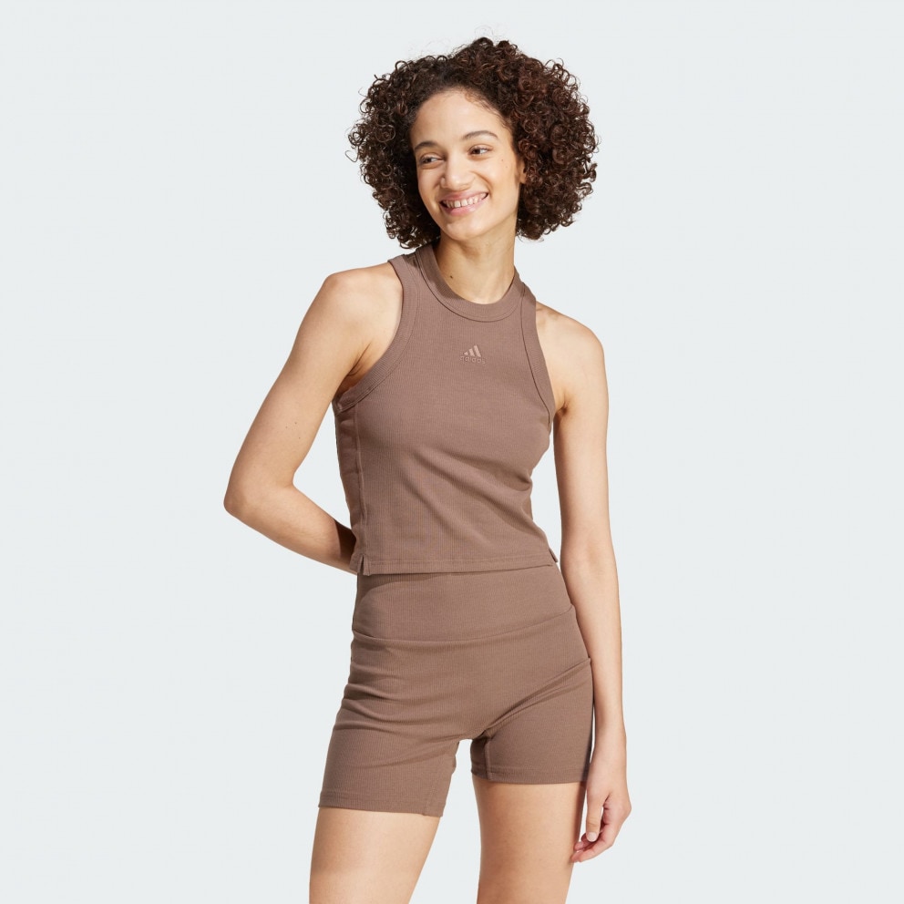 adidas Lounge Ribbed Crop Tank Top