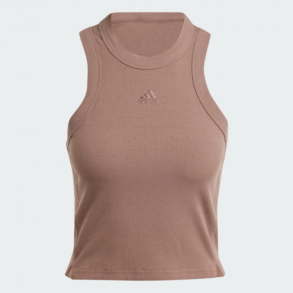 adidas Lounge Ribbed Crop Tank Top