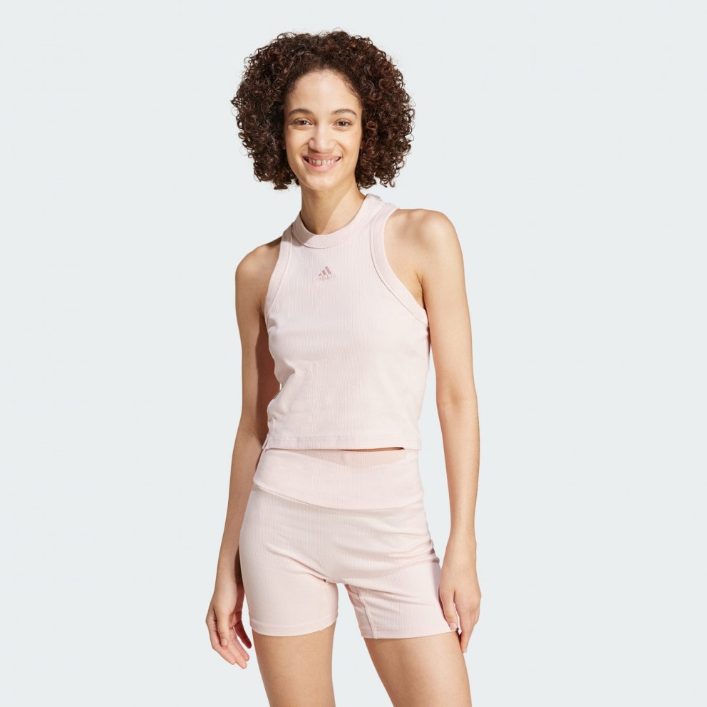 adidas Lounge Ribbed Crop Tank Top