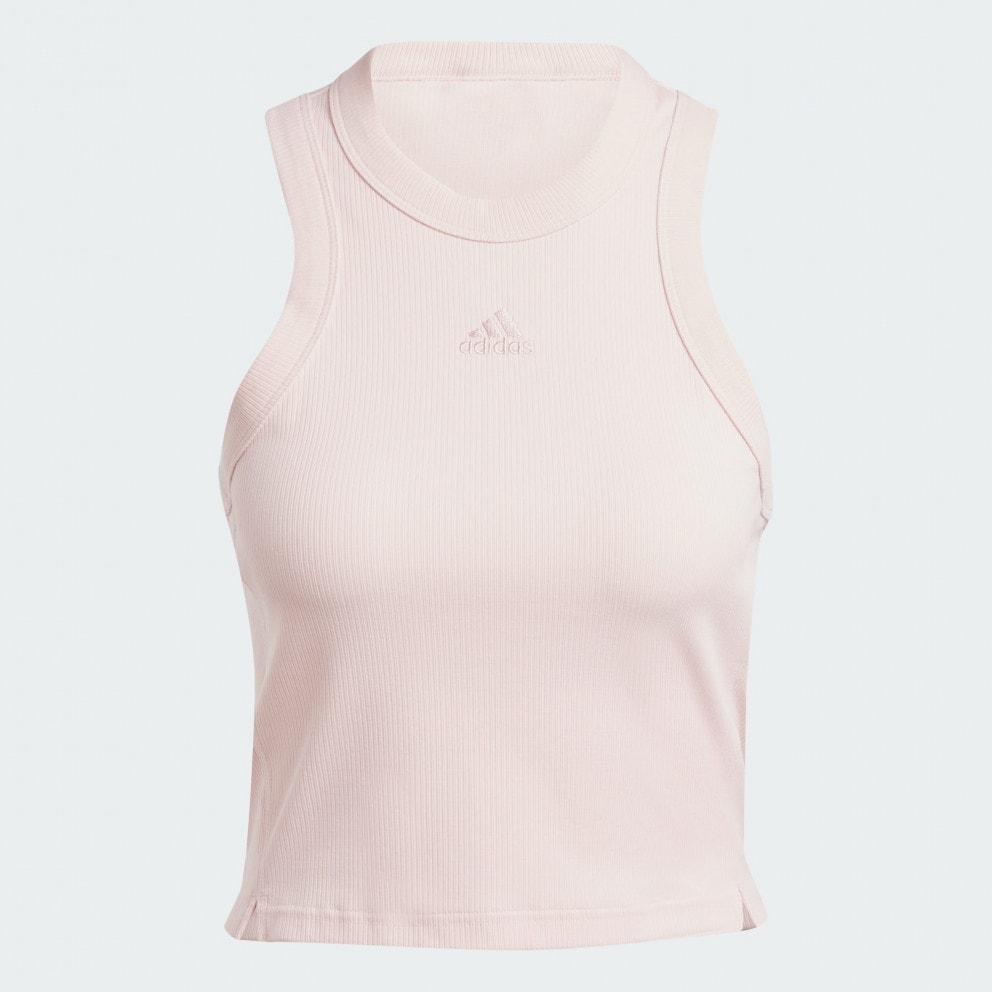 adidas Lounge Ribbed Crop Tank Top
